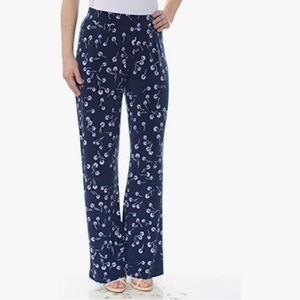 Stretchy dressy casual wide leg floral pants